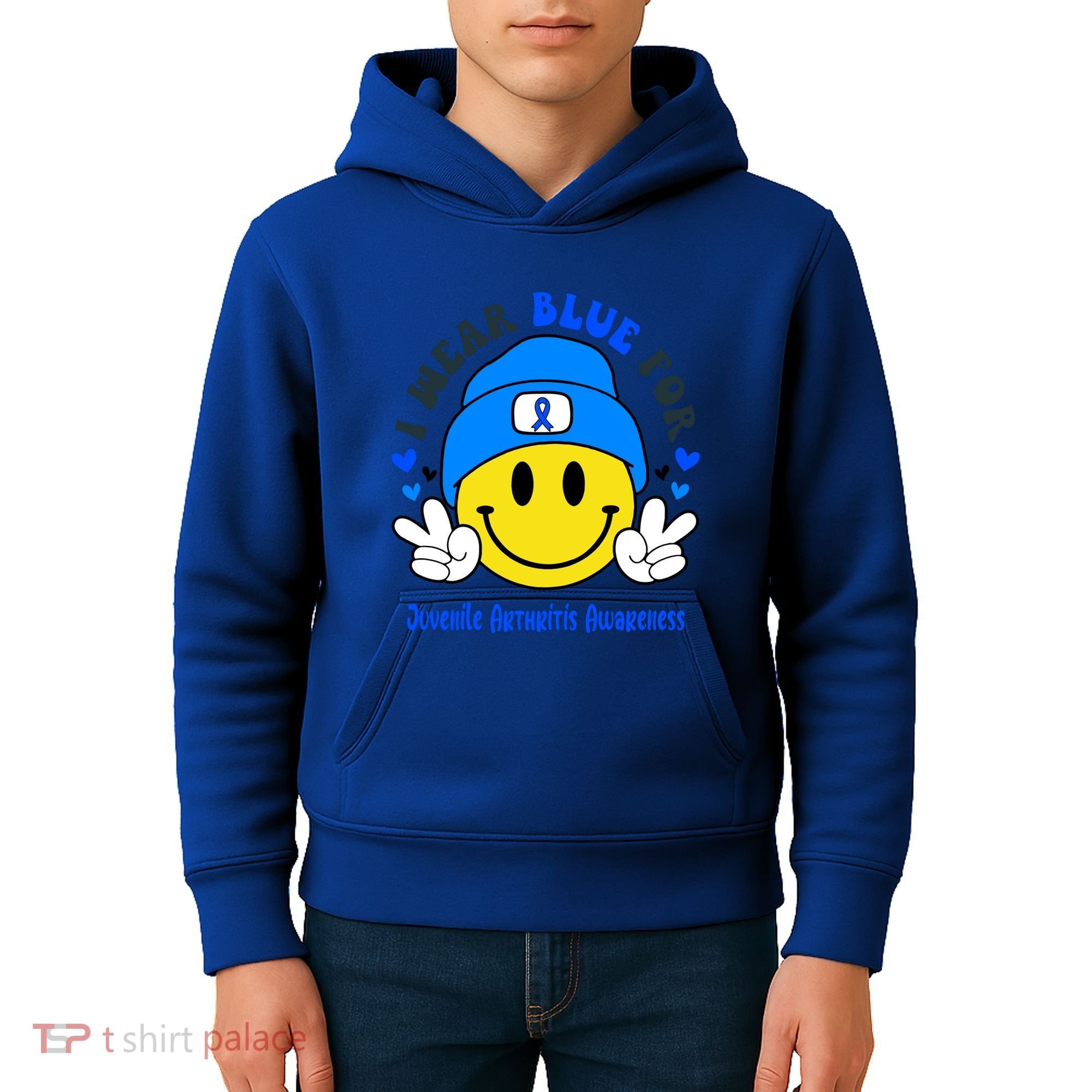 I Wear Blue For Juvenile Arthritis Awareness Funny Gift Kids Hoodie