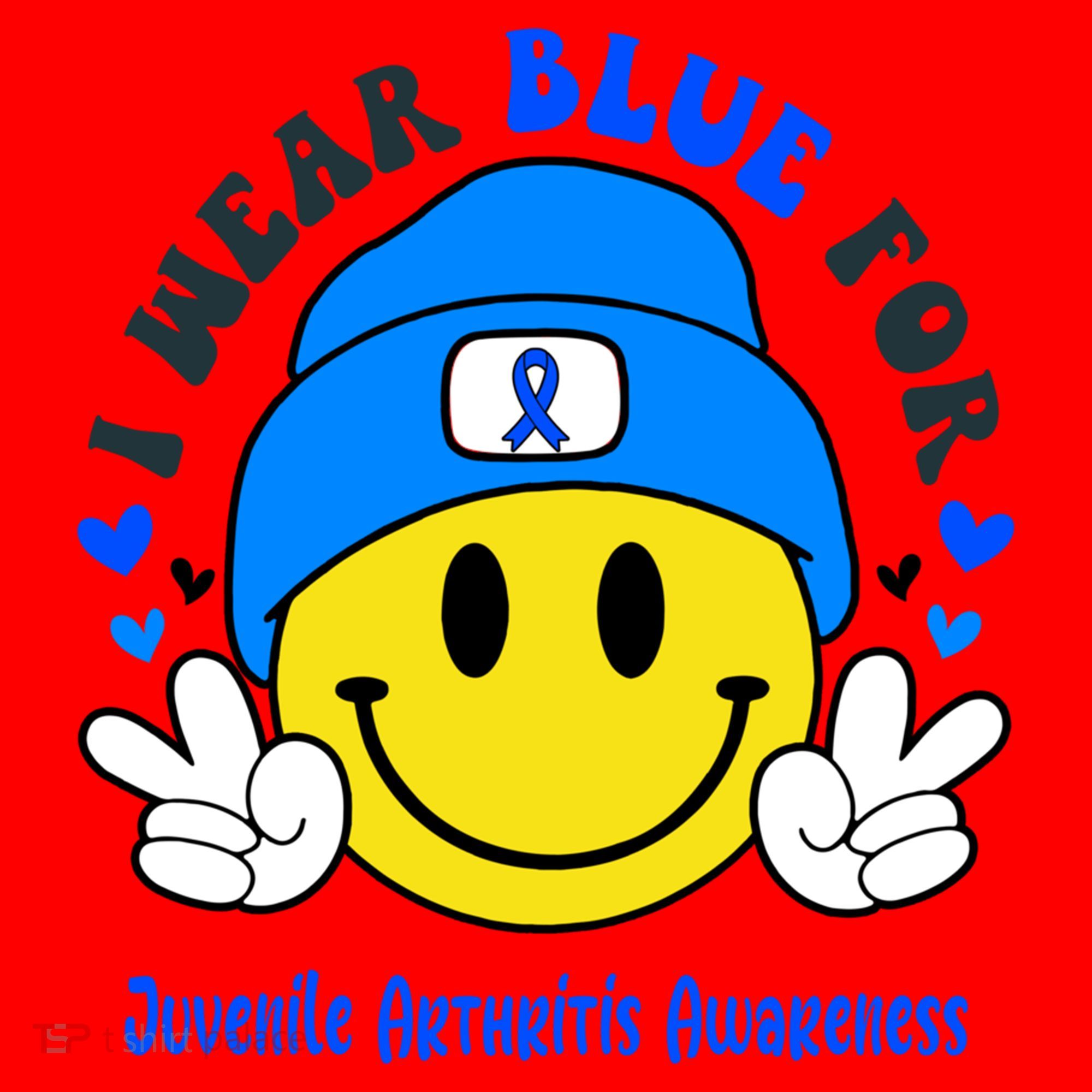 I Wear Blue For Juvenile Arthritis Awareness Funny Gift Santa Hat