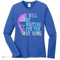 I Will Be Waiting For You At Home Softball Catcher Gift Women's Long Sleeve Shirt thumb 0