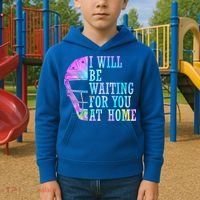 I Will Be Waiting For You At Home Softball Catcher Gift Kids Hoodie thumb 2