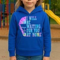 I Will Be Waiting For You At Home Softball Catcher Gift Kids Hoodie thumb 3