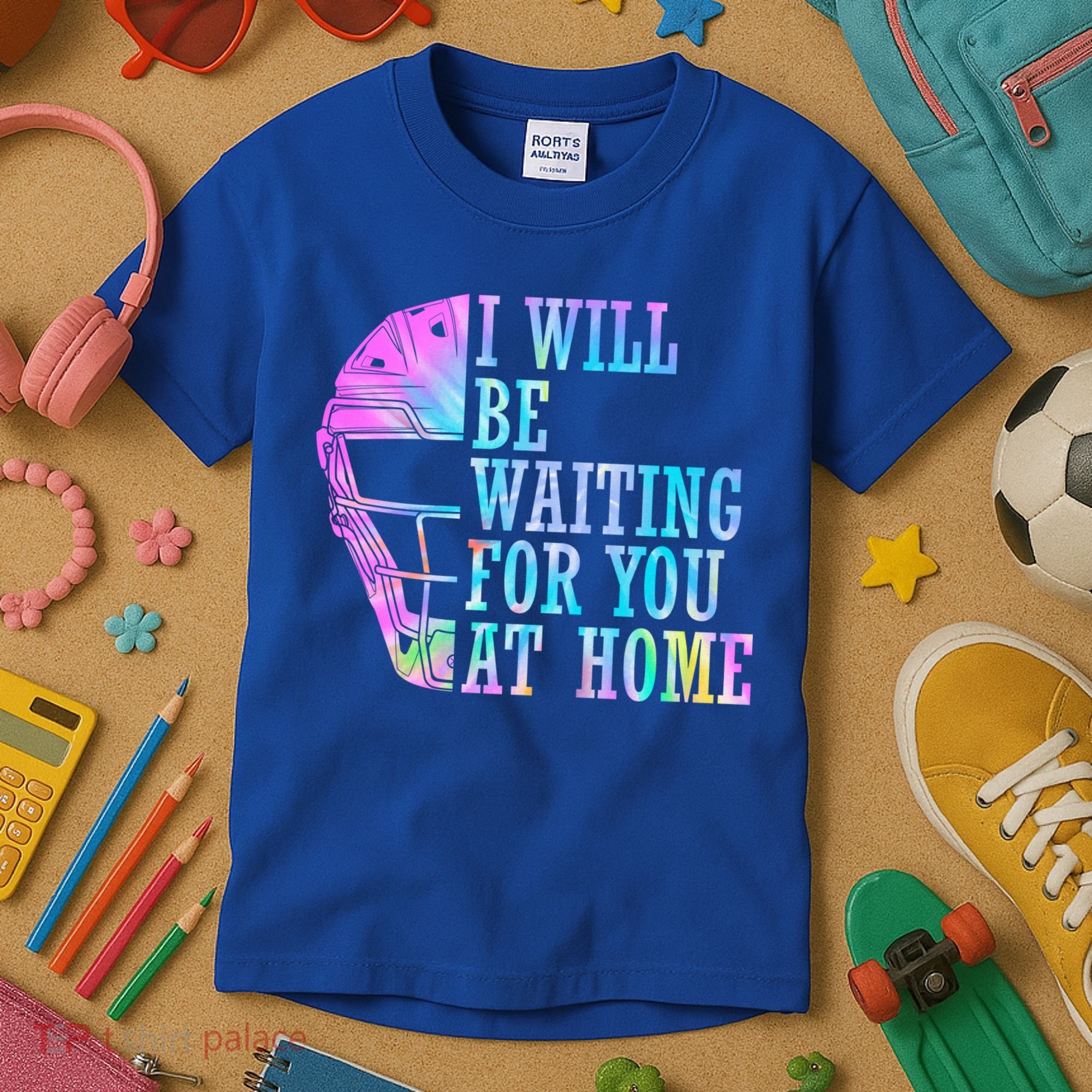 I Will Be Waiting For You At Home Softball Catcher Gift Kids T-Shirt