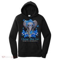 I Wear Blue For Diabetes Awareness Elephant Warrior Women's Hoodie thumb 0