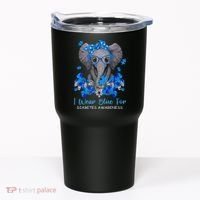 I Wear Blue For Diabetes Awareness Elephant Warrior Tumbler thumb 0