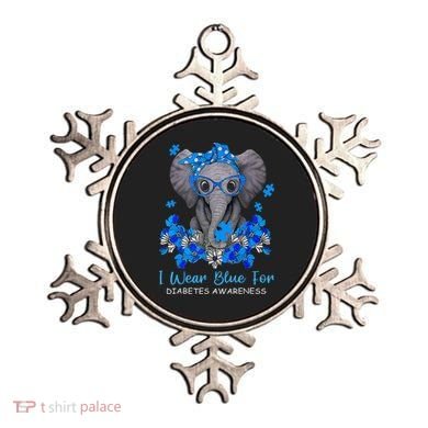 I Wear Blue For Diabetes Awareness Elephant Warrior Ornament