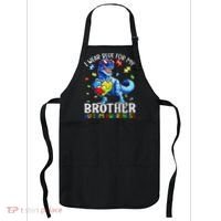 I Wear Blue For My Brother Autism Awareness Dinosaur Apron thumb 0