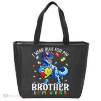 I Wear Blue For My Brother Autism Awareness Dinosaur Tote Bag thumb 0