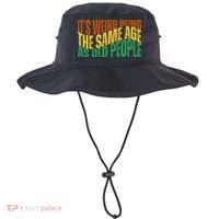Its Weird Being The Same Age As Old People Retro Funny Bucket Hat thumb 0