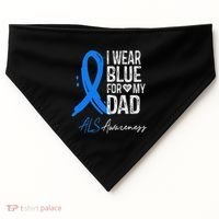 I Wear Blue For My Dad Als Awareness USA-Made Doggie Bandana thumb 0