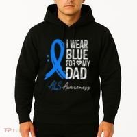 I Wear Blue For My Dad Als Awareness Hoodie thumb 2