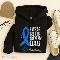 I Wear Blue For My Dad Als Awareness Hoodie thumb 4