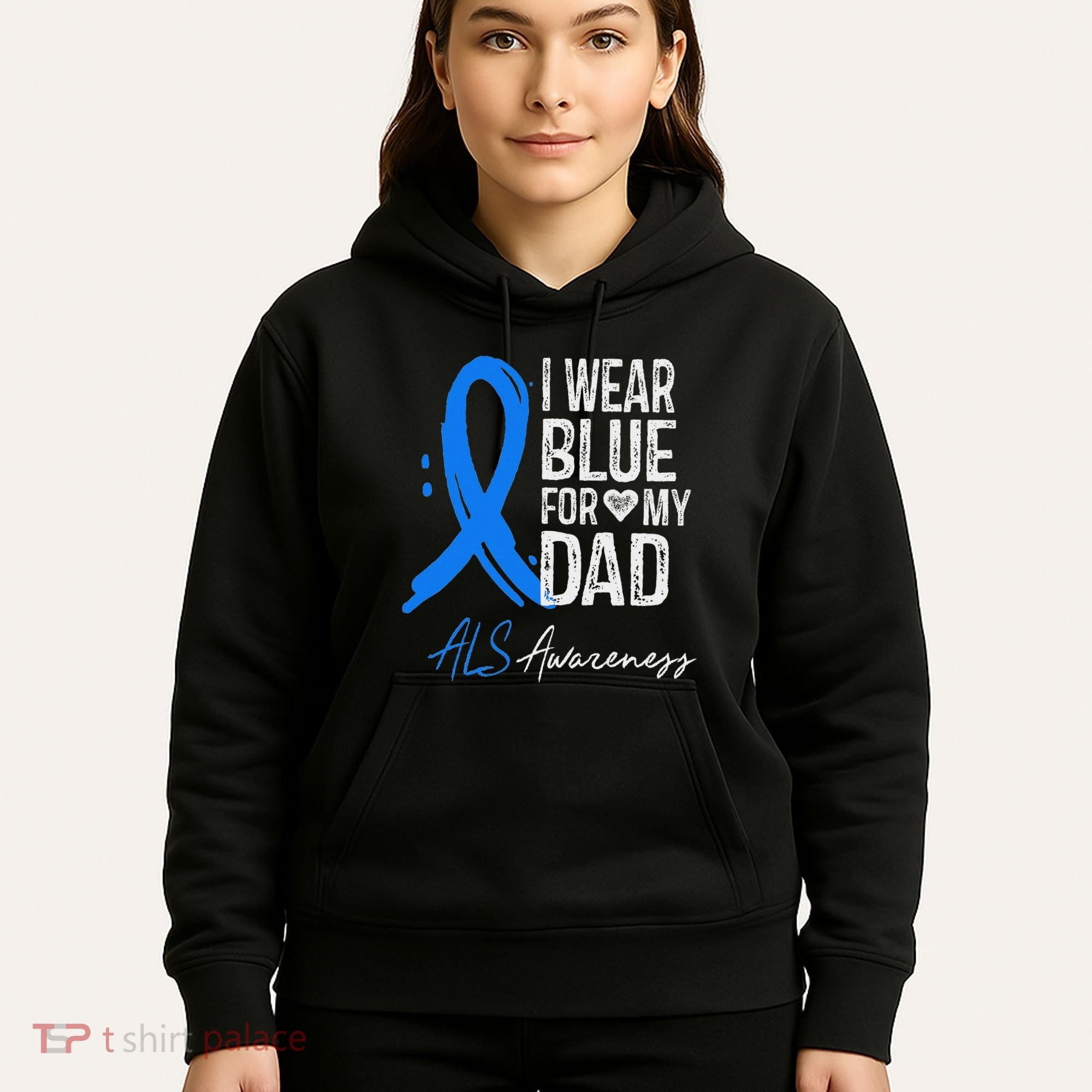 I Wear Blue For My Dad Als Awareness Hoodie