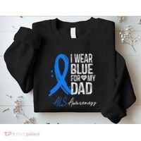 I Wear Blue For My Dad Als Awareness Sweatshirt thumb 2
