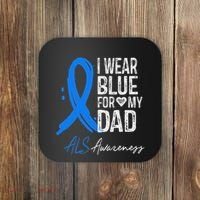 I Wear Blue For My Dad Als Awareness Coaster thumb 0