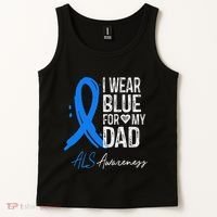 I Wear Blue For My Dad Als Awareness Tank Top thumb 2