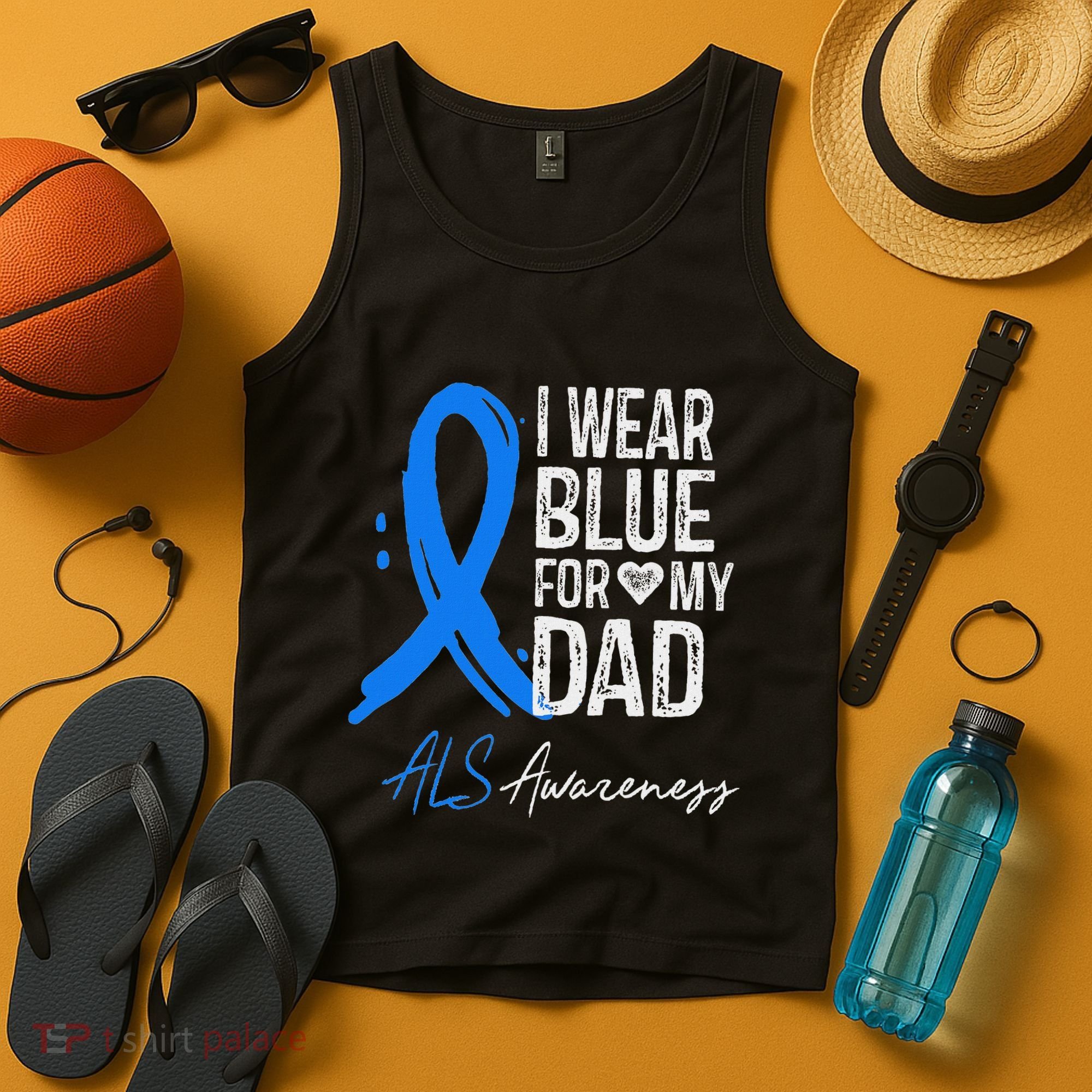 I Wear Blue For My Dad Als Awareness Tank Top