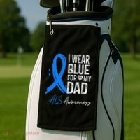 I Wear Blue For My Dad Als Awareness Golf Towel thumb 2