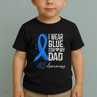 I Wear Blue For My Dad Als Awareness Toddler T-Shirt thumb 2