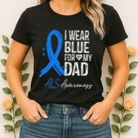 I Wear Blue For My Dad Als Awareness Women's T-Shirt thumb 2