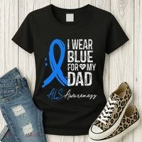 I Wear Blue For My Dad Als Awareness Women's T-Shirt thumb 3
