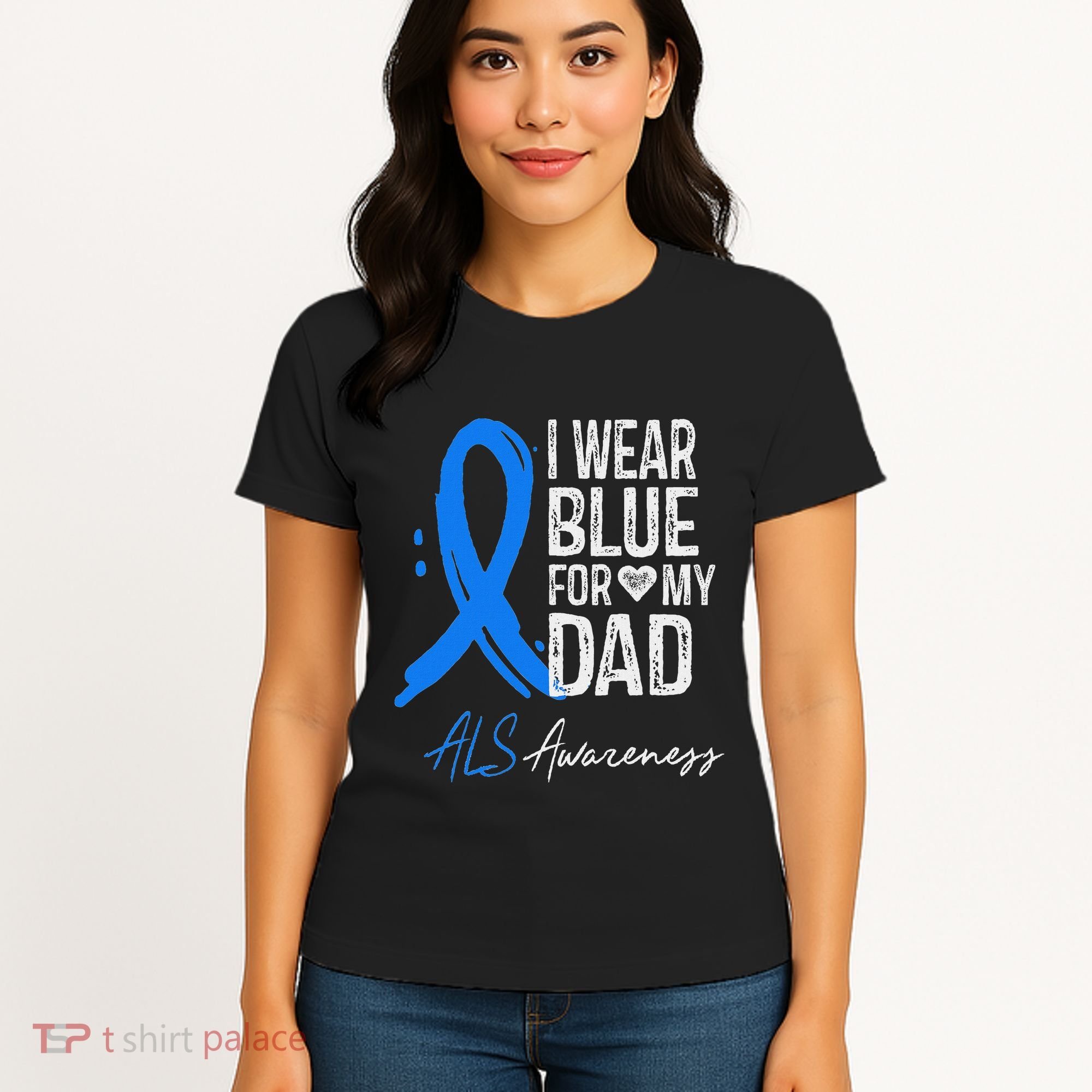 I Wear Blue For My Dad Als Awareness Women's T-Shirt