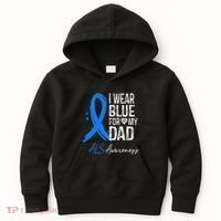 I Wear Blue For My Dad Als Awareness Kids Hoodie thumb 0