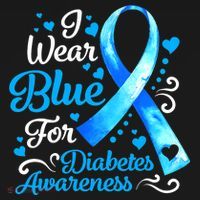 I Wear Blue For Diabetes Awareness Blue Ribbon Womens Women's Hoodie thumb 2