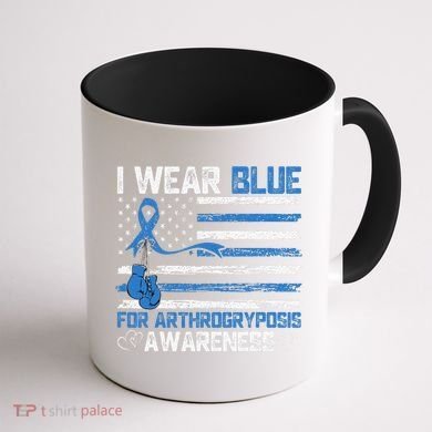 I Wear Blue For Arthrogryposis Awareness Month Coffee Mug back