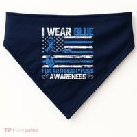 I Wear Blue For Arthrogryposis Awareness Month USA-Made Doggie Bandana thumb 0