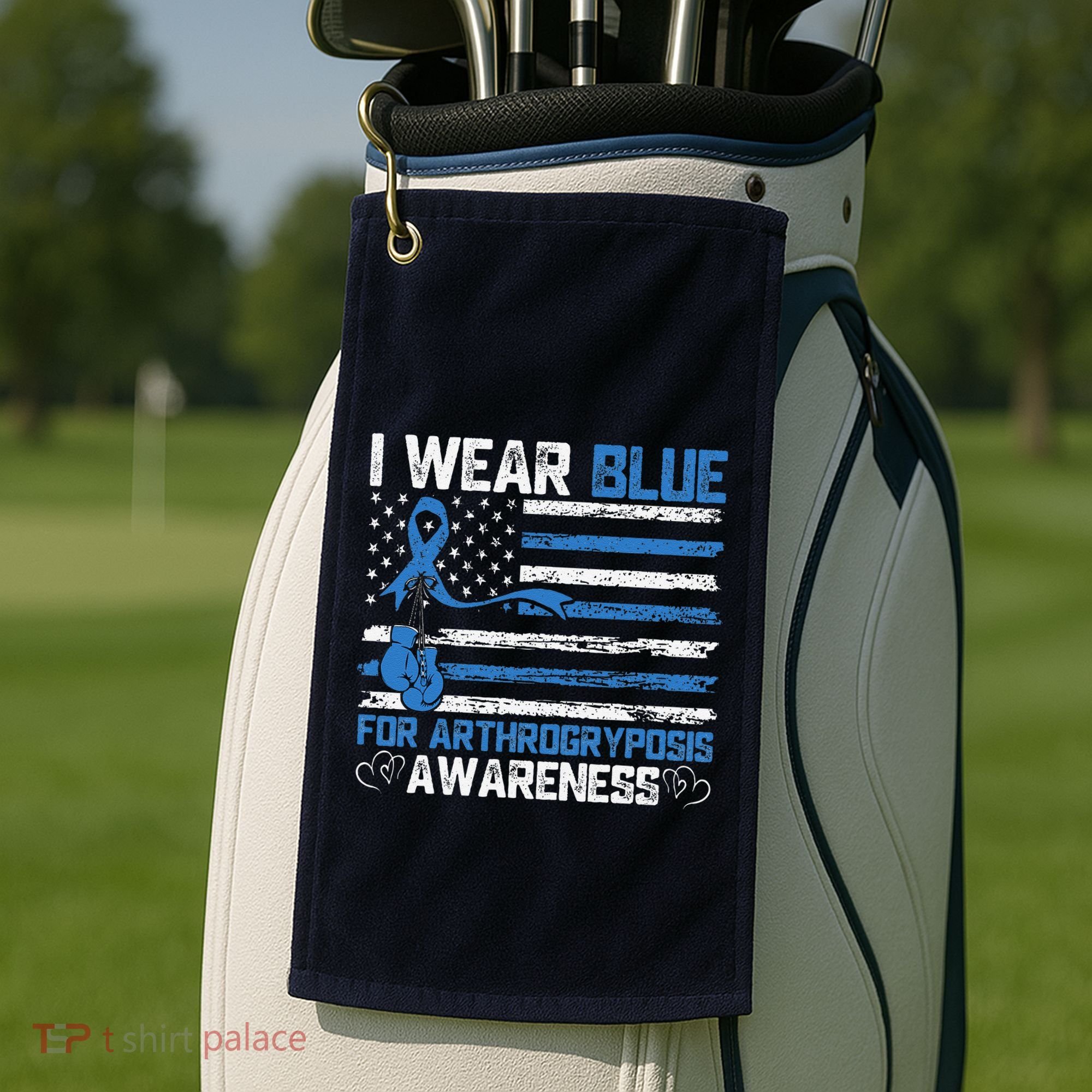 I Wear Blue For Arthrogryposis Awareness Month Golf Towel
