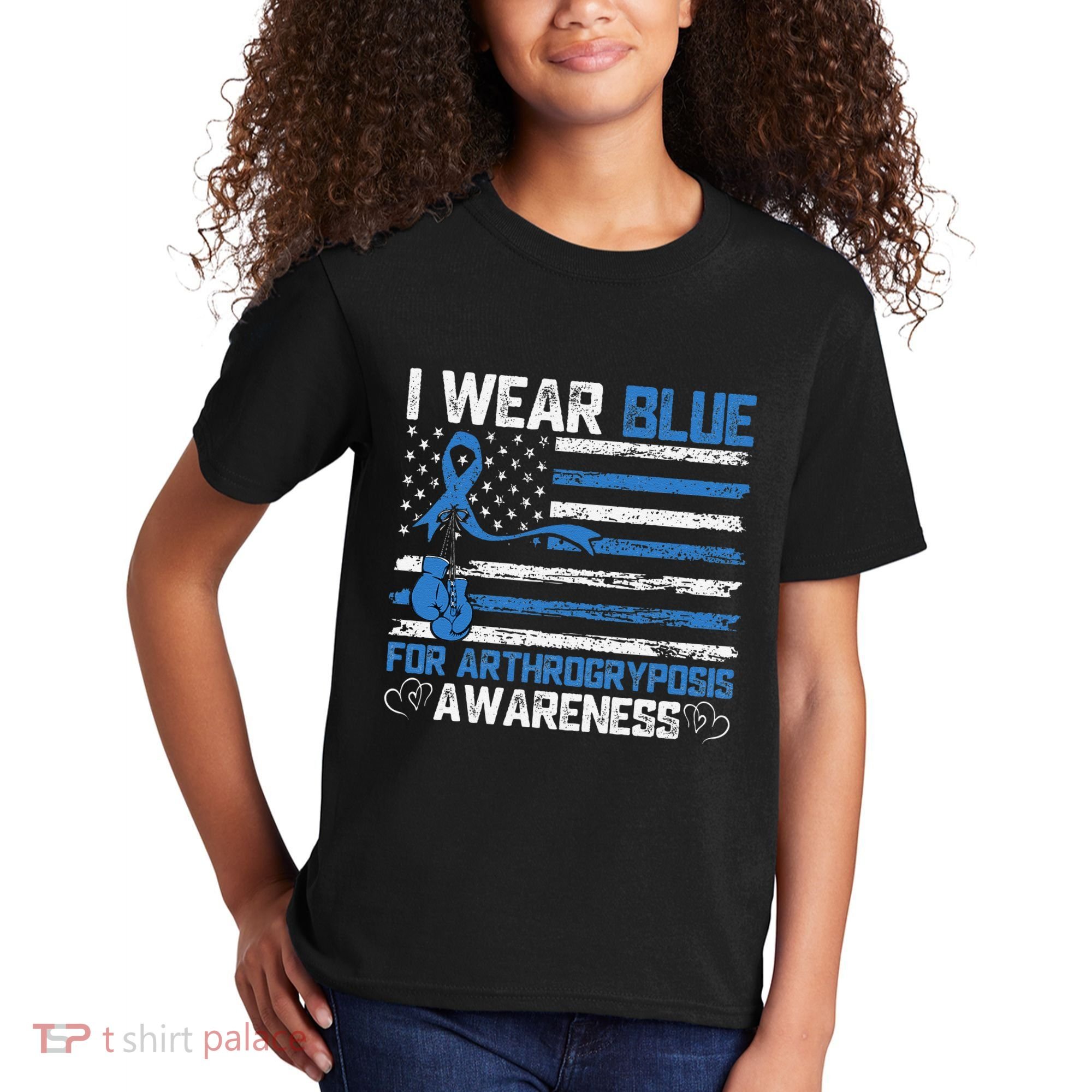 I Wear Blue For Arthrogryposis Awareness Month Kids T-Shirt