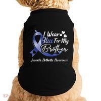 I Wear Blue For My Brother Juvenile Arthritis Awareness Great Gift Doggie Tank thumb 0