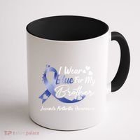 I Wear Blue For My Brother Juvenile Arthritis Awareness Great Gift Coffee Mug thumb 1