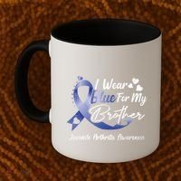 I Wear Blue For My Brother Juvenile Arthritis Awareness Great Gift Coffee Mug thumb 2