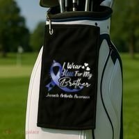 I Wear Blue For My Brother Juvenile Arthritis Awareness Great Gift Golf Towel thumb 2