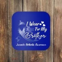 I Wear Blue For My Brother Juvenile Arthritis Awareness Great Gift Coaster thumb 0