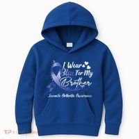 I Wear Blue For My Brother Juvenile Arthritis Awareness Great Gift Kids Hoodie thumb 0