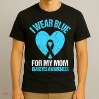 I Wear Blue For My Mom Diabetes Awareness Toddler T-Shirt thumb 3