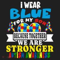 I Wear Blue For My Son Autism Awareness Day Dad Mom Funny Gift Beanie thumb 2