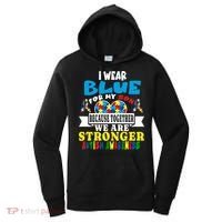 I Wear Blue For My Son Autism Awareness Day Dad Mom Funny Gift Women's Hoodie thumb 0
