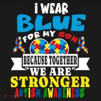 I Wear Blue For My Son Autism Awareness Day Dad Mom Funny Gift Women's Hoodie thumb 2