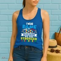 I Wear Blue For My Son Autism Awareness Day Dad Mom Funny Gift Women's Tank Top thumb 2