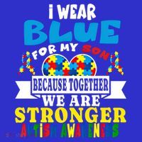 I Wear Blue For My Son Autism Awareness Day Dad Mom Funny Gift Women's Tank Top thumb 5