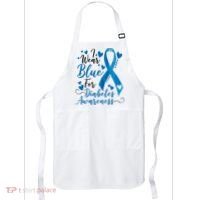 I Wear Blue For Diabetes Ribbon Awareness Apron thumb 0