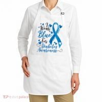 I Wear Blue For Diabetes Ribbon Awareness Apron thumb 2