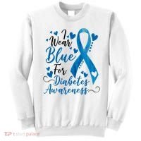 I Wear Blue For Diabetes Ribbon Awareness Sweatshirt thumb 0