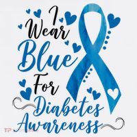 I Wear Blue For Diabetes Ribbon Awareness Women's Hoodie thumb 2
