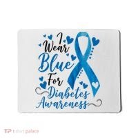 I Wear Blue For Diabetes Ribbon Awareness Mousepad thumb 0