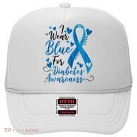 I Wear Blue For Diabetes Ribbon Awareness Hat thumb 0