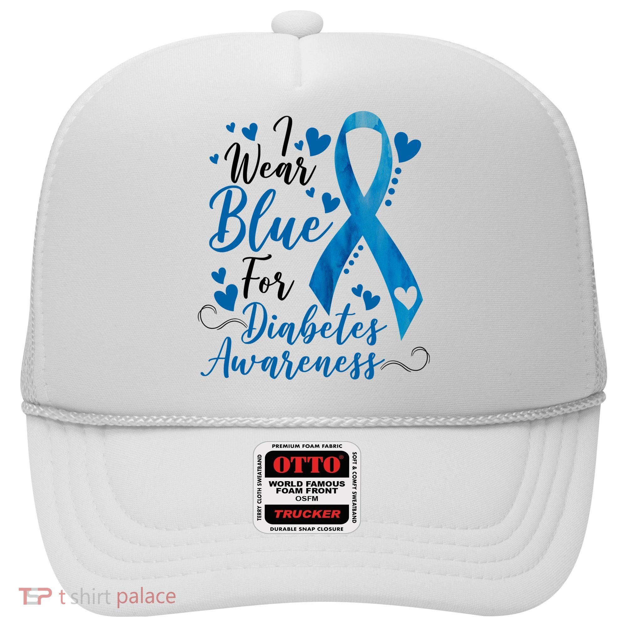 I Wear Blue For Diabetes Ribbon Awareness Hat
